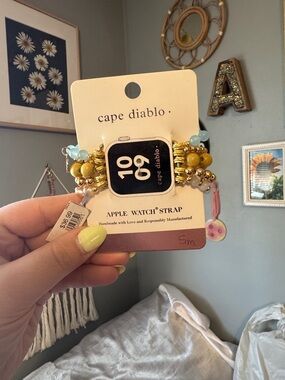 Cape Diablo Beaded Apple Watch Band in Yellow, Gold, Light Blue, Pink